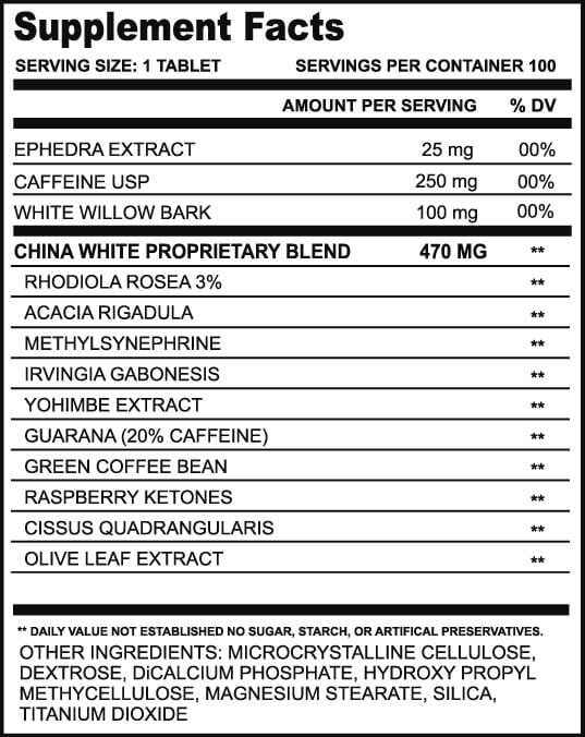 CHINA WHITE | 100 capsulas - Suplementos MRLY
