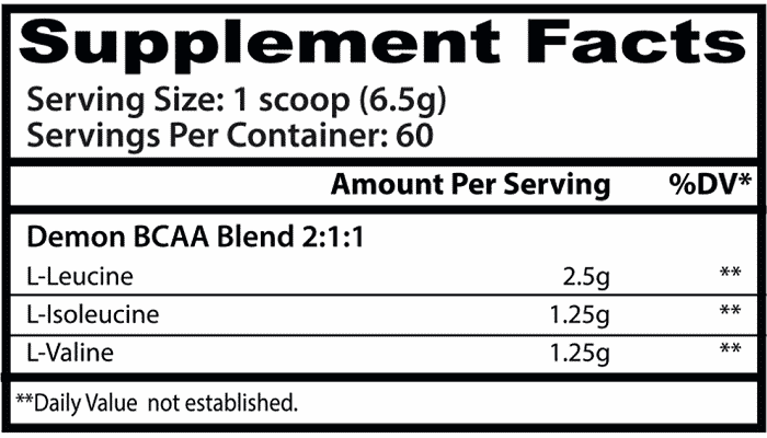 DEMON BCAAS | 60 servicios - Distribuidora FIT de México