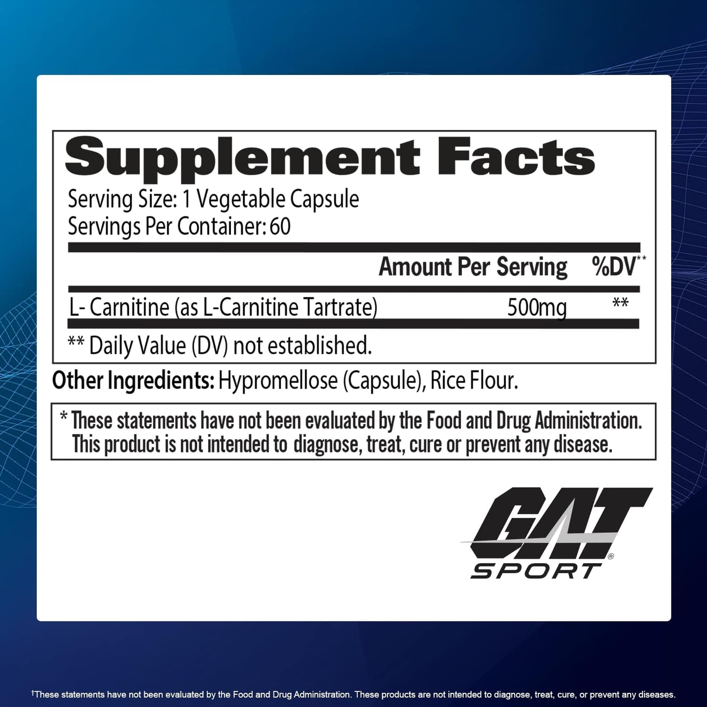 L-CARNITINA GAT | 500mg 60 caps