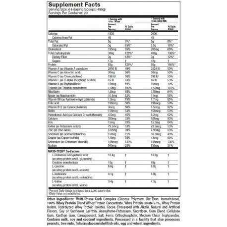 Mass Tech Extreme 2000 | 7 lbs - Suplementos MRLY