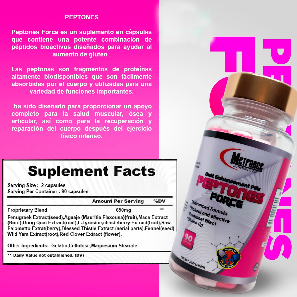 Peptonas Metforce 90 caps - Suplementos MRLY