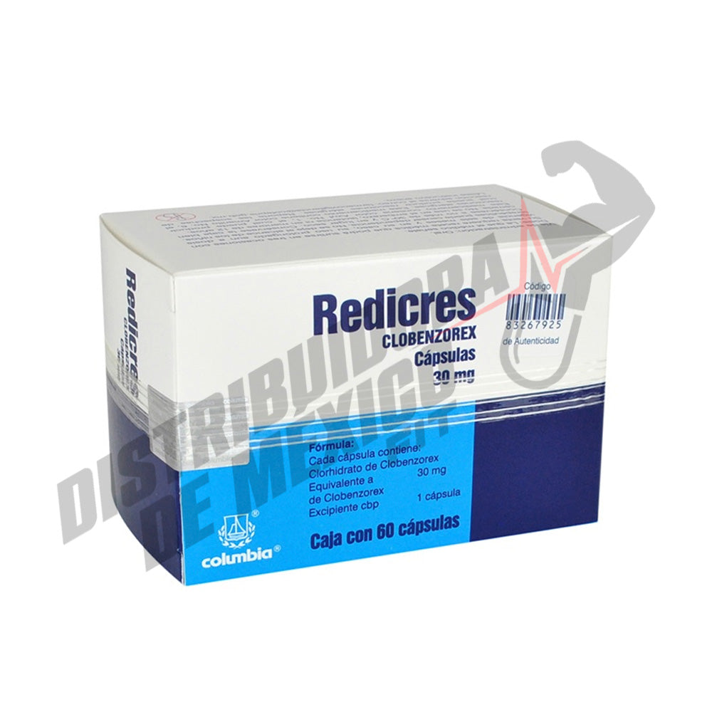 Redicres (Clobenzorex) 30mg 60 Caps Columbia - Distribuidora FIT de México