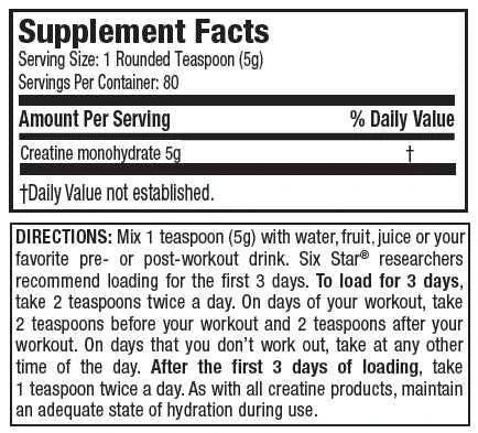 CREATINA SIXSTAR | 400gr - Suplementos MRLY