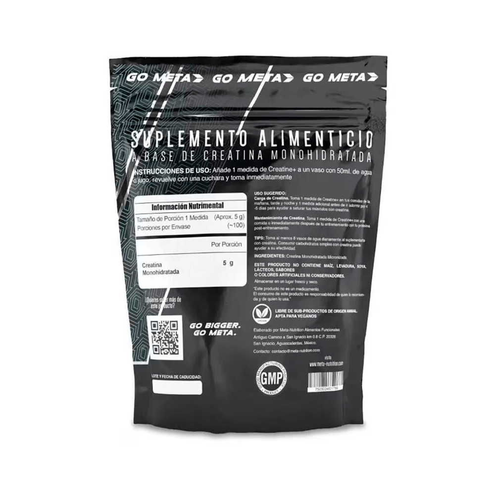 CREATINA META NUTRITION | 500 gr - Suplementos MRLY