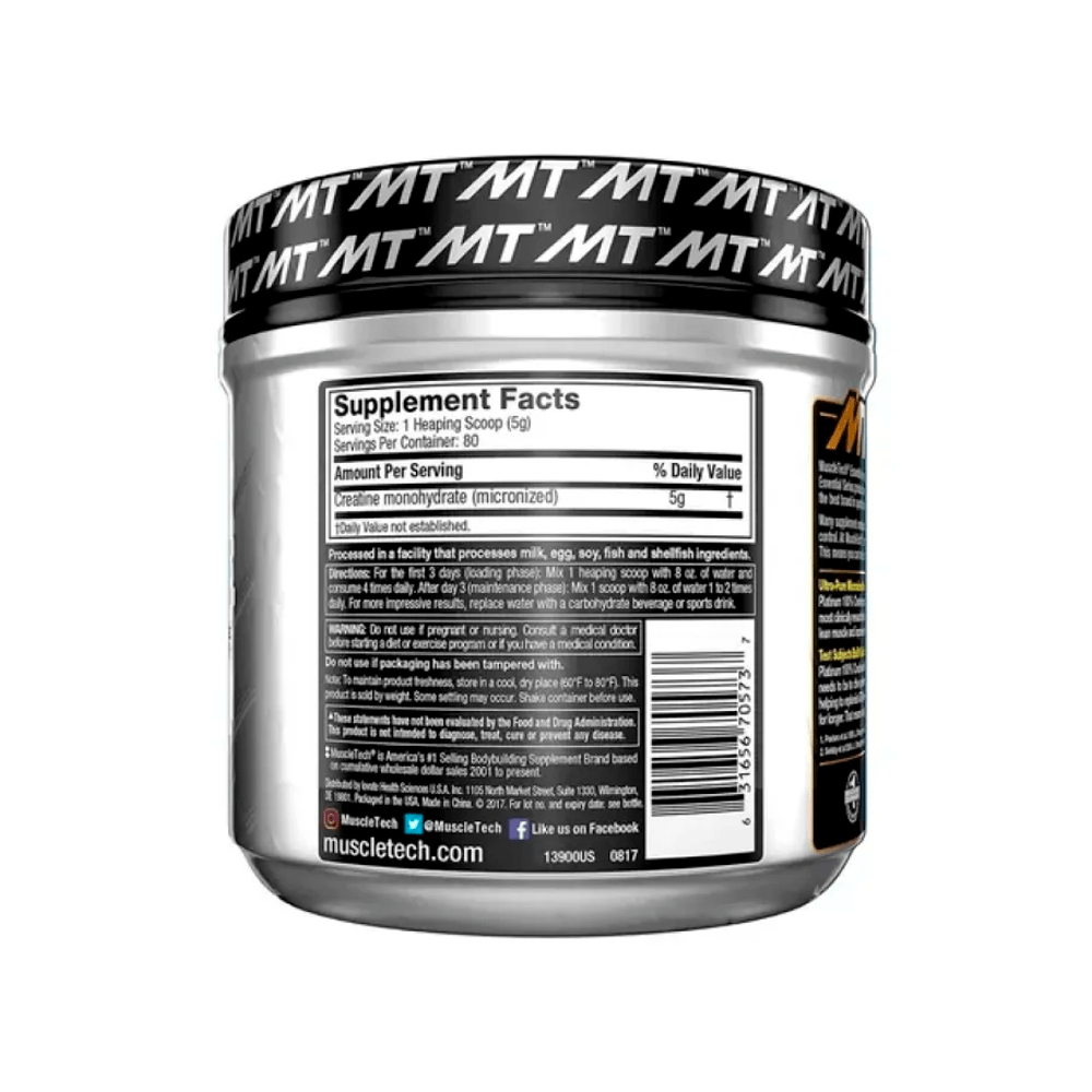 CREATINA MUSCLETECH PLATINUM 400gr - Suplementos MRLY