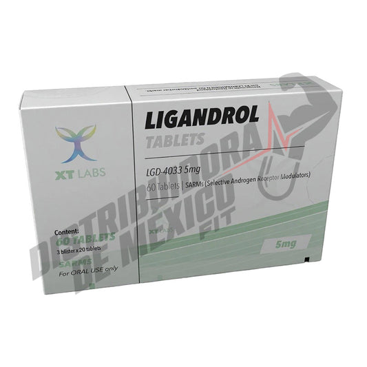 Ligandrol LGD-4033 5mg SARM de XT Labs en caja de 60 tabletas, suplemento potente para crecimiento muscular y recuperación rápida.