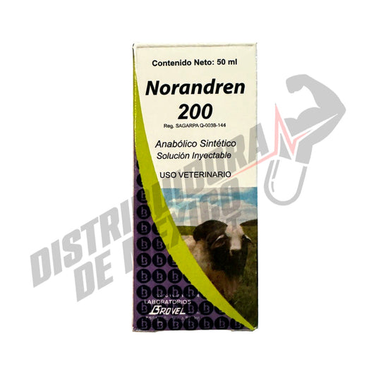 Noradren 200 200mg/50ml Brovel - Nandrolona veterinario para ganado y caballos. Solución inyectable anabólica para uso exclusivo animal.