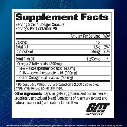 OMEGA-3 GAT SPORT 90 CAPS - Suplementos MRLY